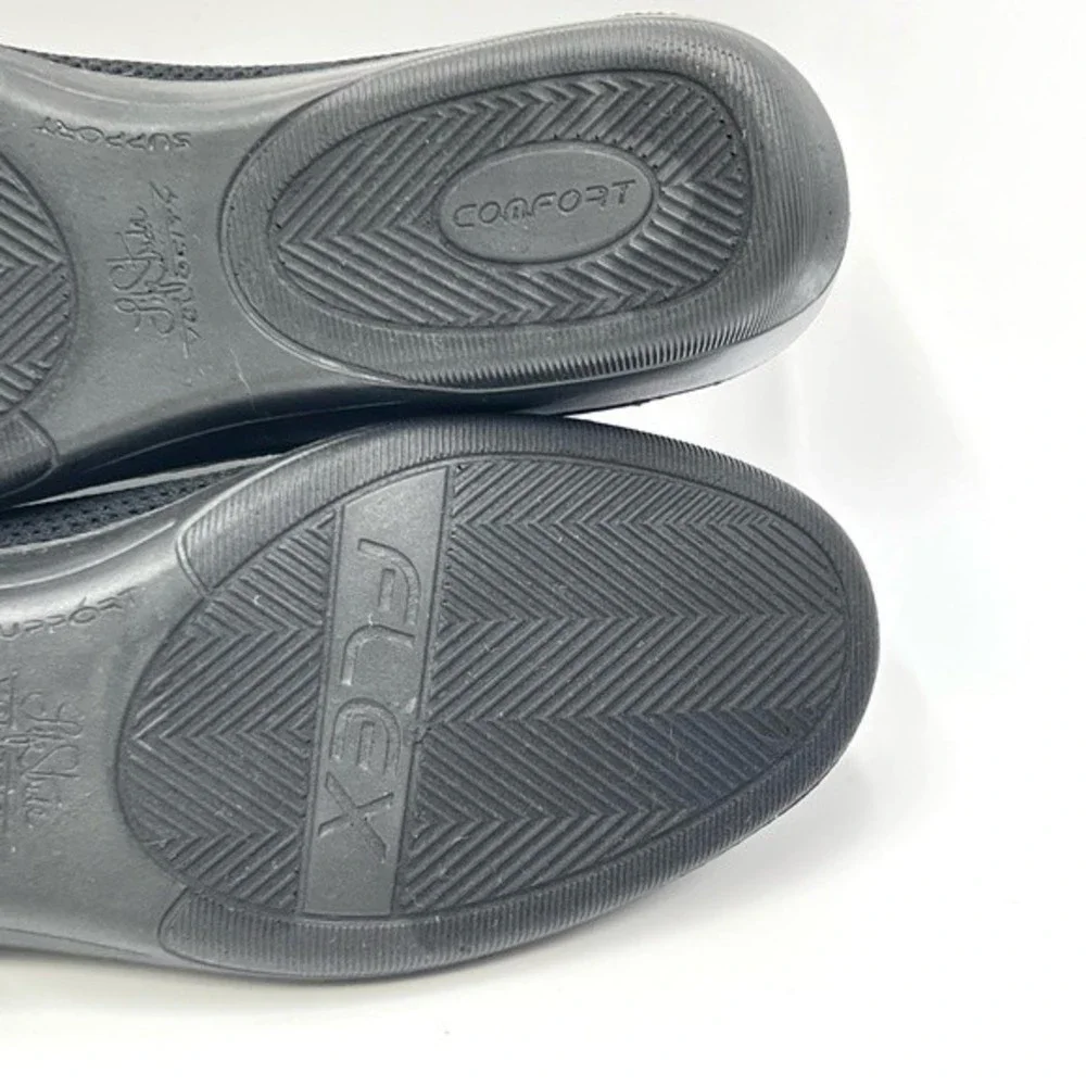 NEW LifeStride Womens‎ Size 6.5 Immy Black Knit Slip On Low Wedges Loafers Shoes